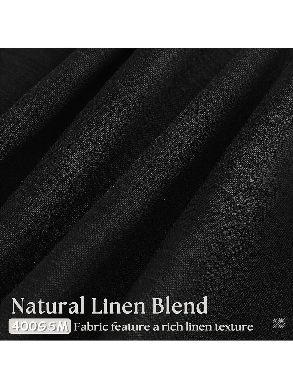 Seeluck Black Pleated Room-Darkening Curtain Panels - Home Accents 86 in long